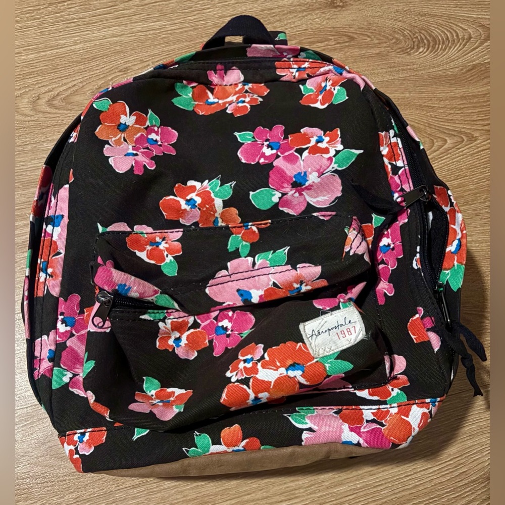 Floral Black Backpack